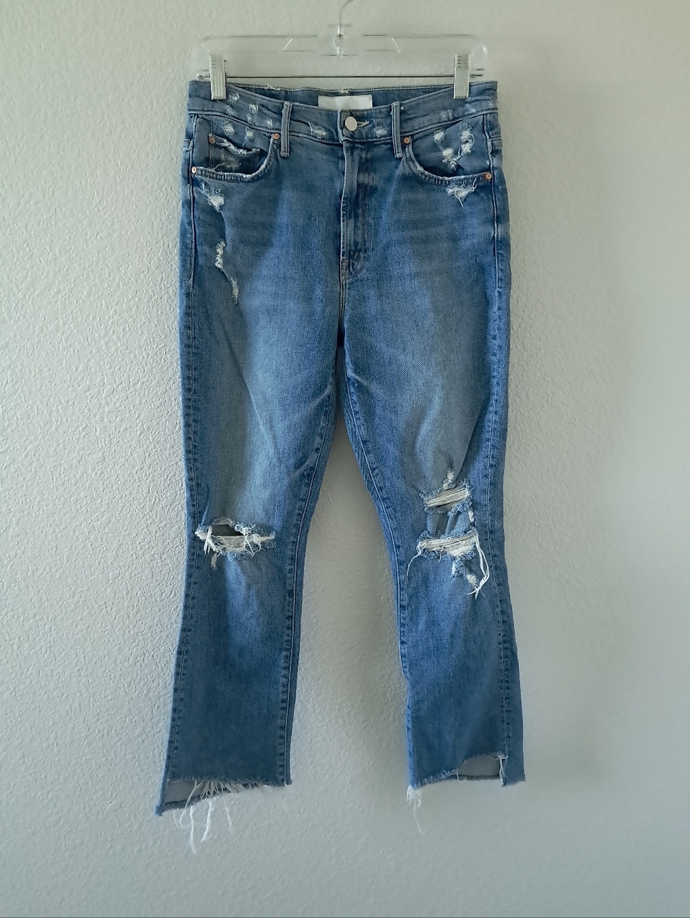 MOTHER Superior Insider Crop Step Fray Jeans Holy Melancholy Size 29 High Rise